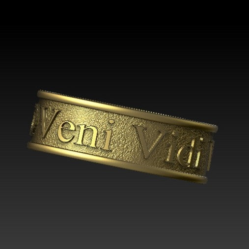 Перстень veni vidi vici 16 мм Позолота