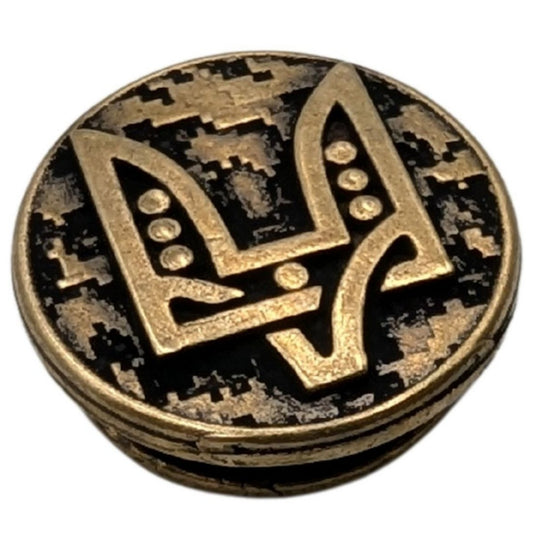 Двозуб Святослава намистина для паракорду з бронзи