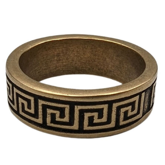 Перстень з грецьким орнаментом 16 мм Бронза