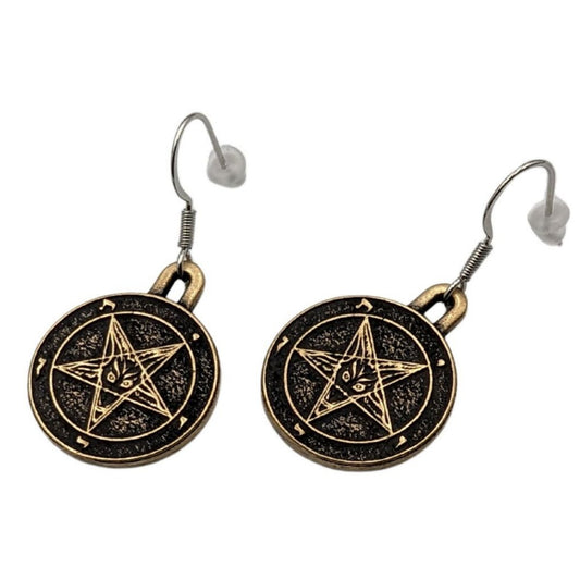 Бронзові сережки з символом Бафомета