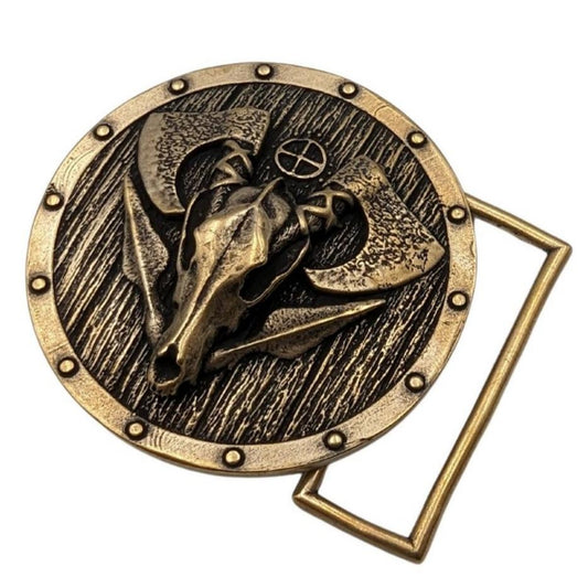 Череп вовка пряжка з бронзи