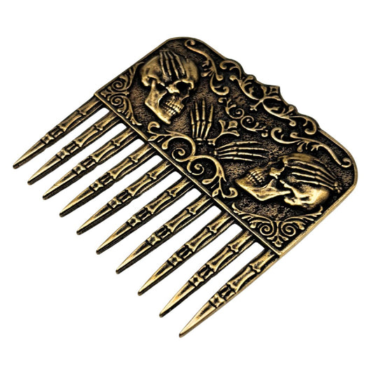 Гребінець для бороди з черепами