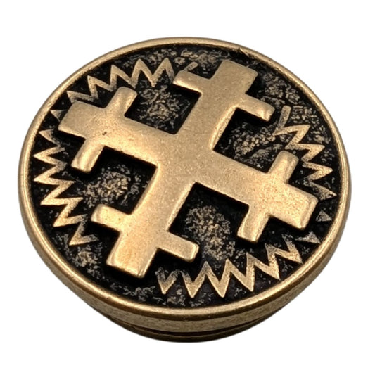 Хрест Мари намистина для паракорду з бронзи