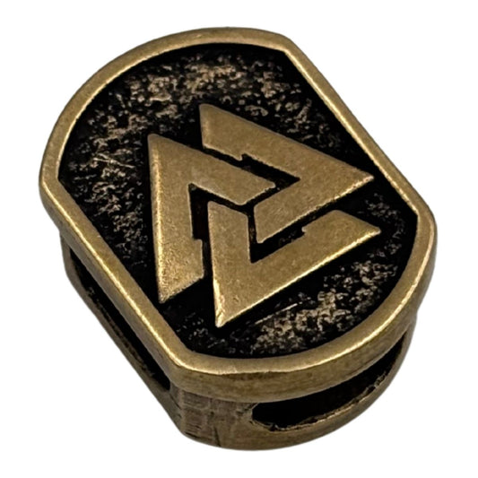 Валькнут намистина для паракорду з бронзи