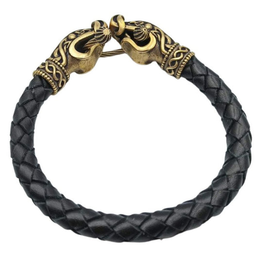 Шкіряний браслет з норвезьким драконом