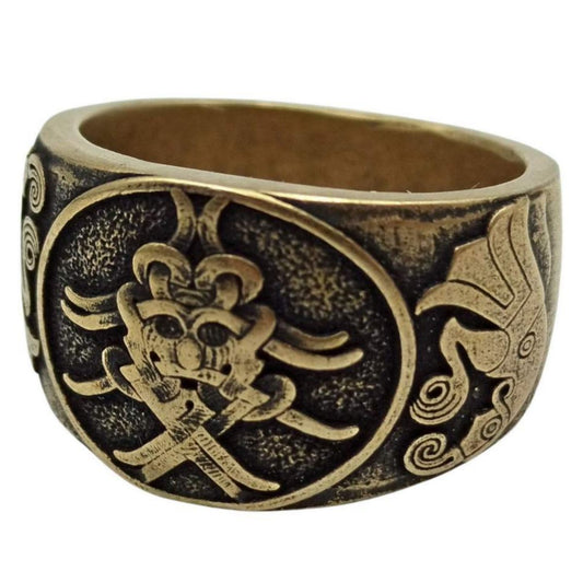 Перстень Маска Одіна 16 мм Бронза
