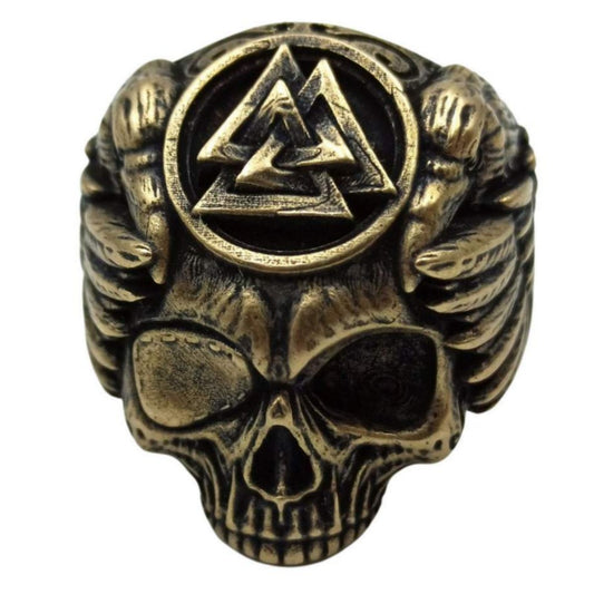 Перстень з черепом Одіна 16 мм Бронза