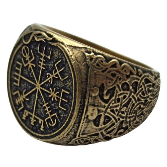 Перстень з компасом вікінгів 16 мм Бронза