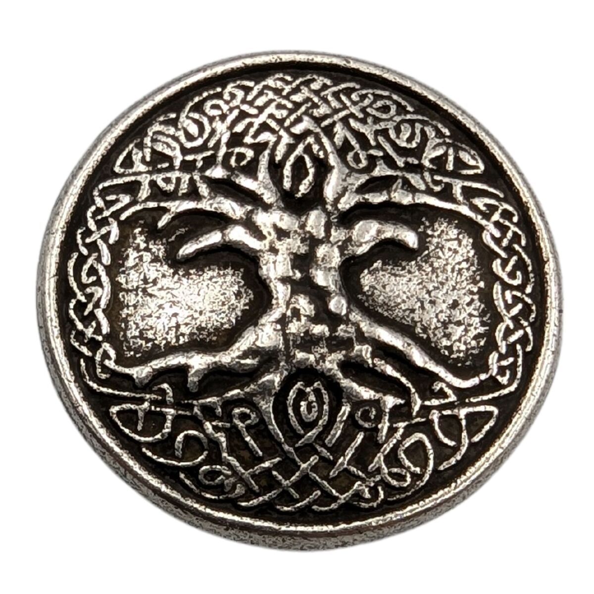 Кругла намистина з Деревом життя Іггдрасіль для паракорду Посріблення