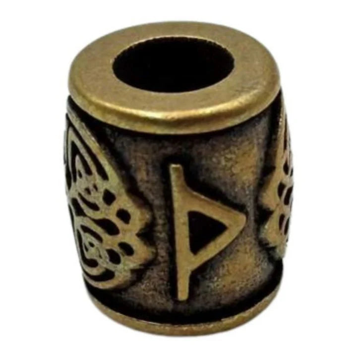 Темляк з паракорду з бронзовою рунічною намистиною Хакі-чорний Бронза Thurisaz Турісаз