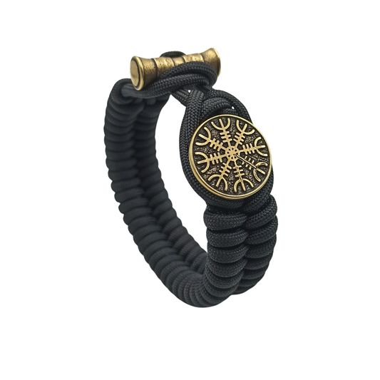 Паракордовий браслет Шолом жаху 17.5 см Бронза Black