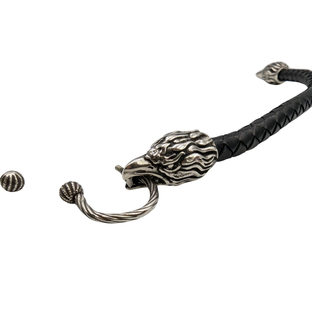 Шкіряний браслет з головами орлів