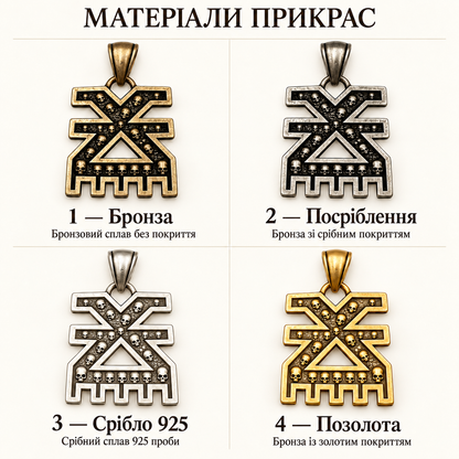 Шкіряне намисто з черепами та кулоном Символ Кхорна Посріблення 45 см