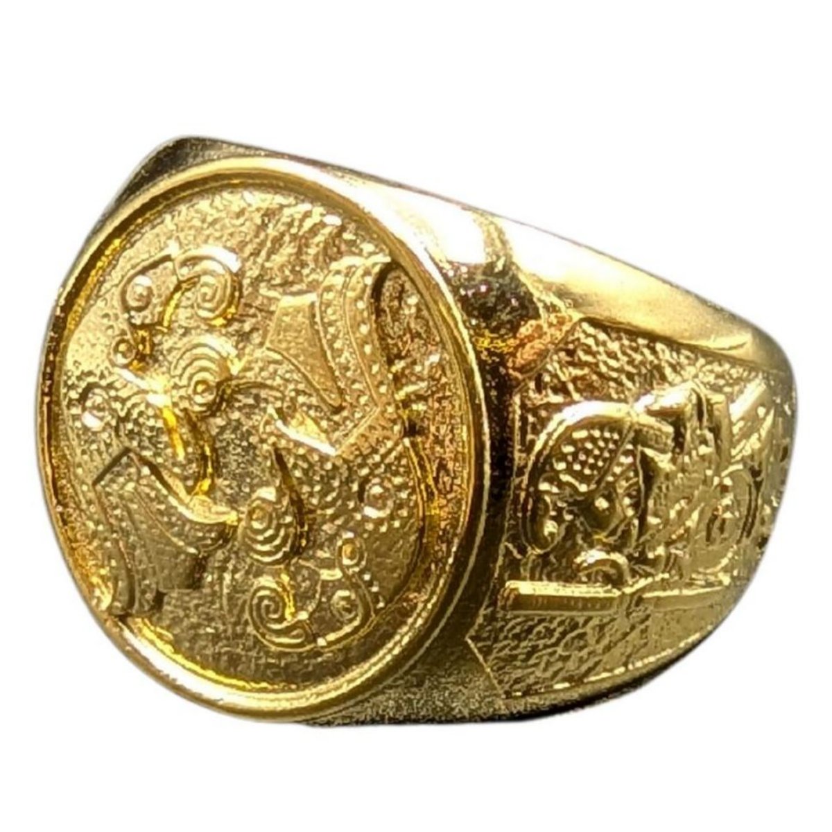 Скандинавські ворони перстень 16 мм Позолота