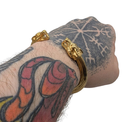 Браслет вікінга з бронзи Вовк