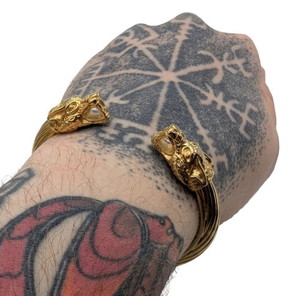 Браслет вікінга з бронзи Вовк