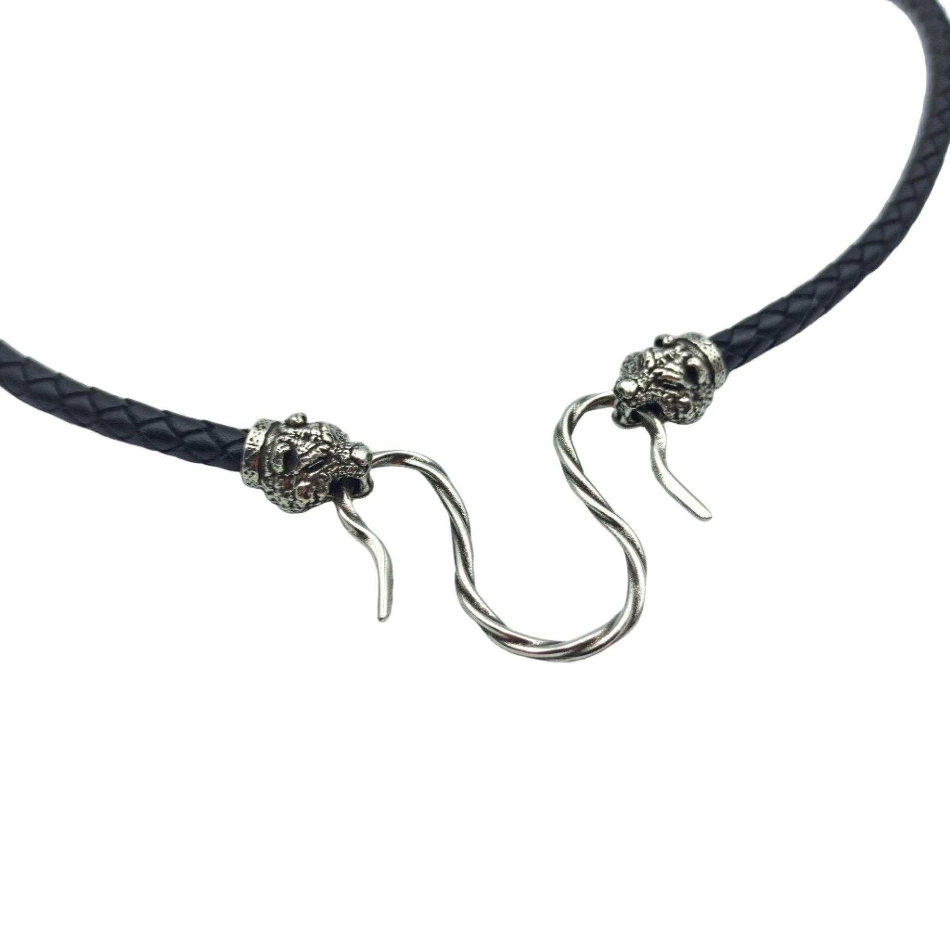 Шкіряне намисто «Ведмідь» з застібками