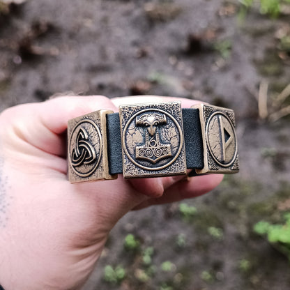 Шкіряний браслет Мйольнір