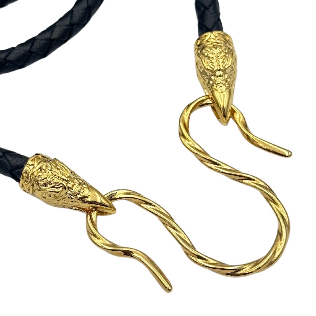 Шкіряне намисто Хугінн та Мунінн з застібками 45 см Позолота