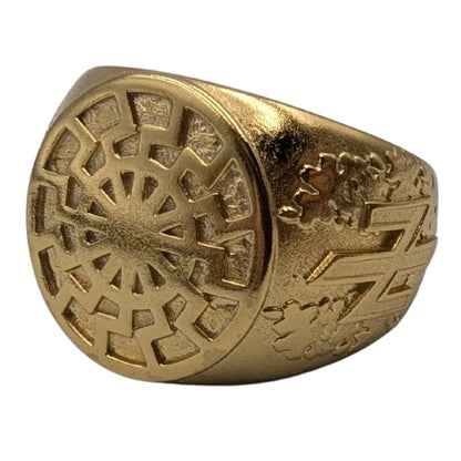 Перстень Чорне Сонце 16 мм Позолота