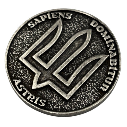 Бронзовий коїн з емблемою Воєнна Розвідка України Посріблення