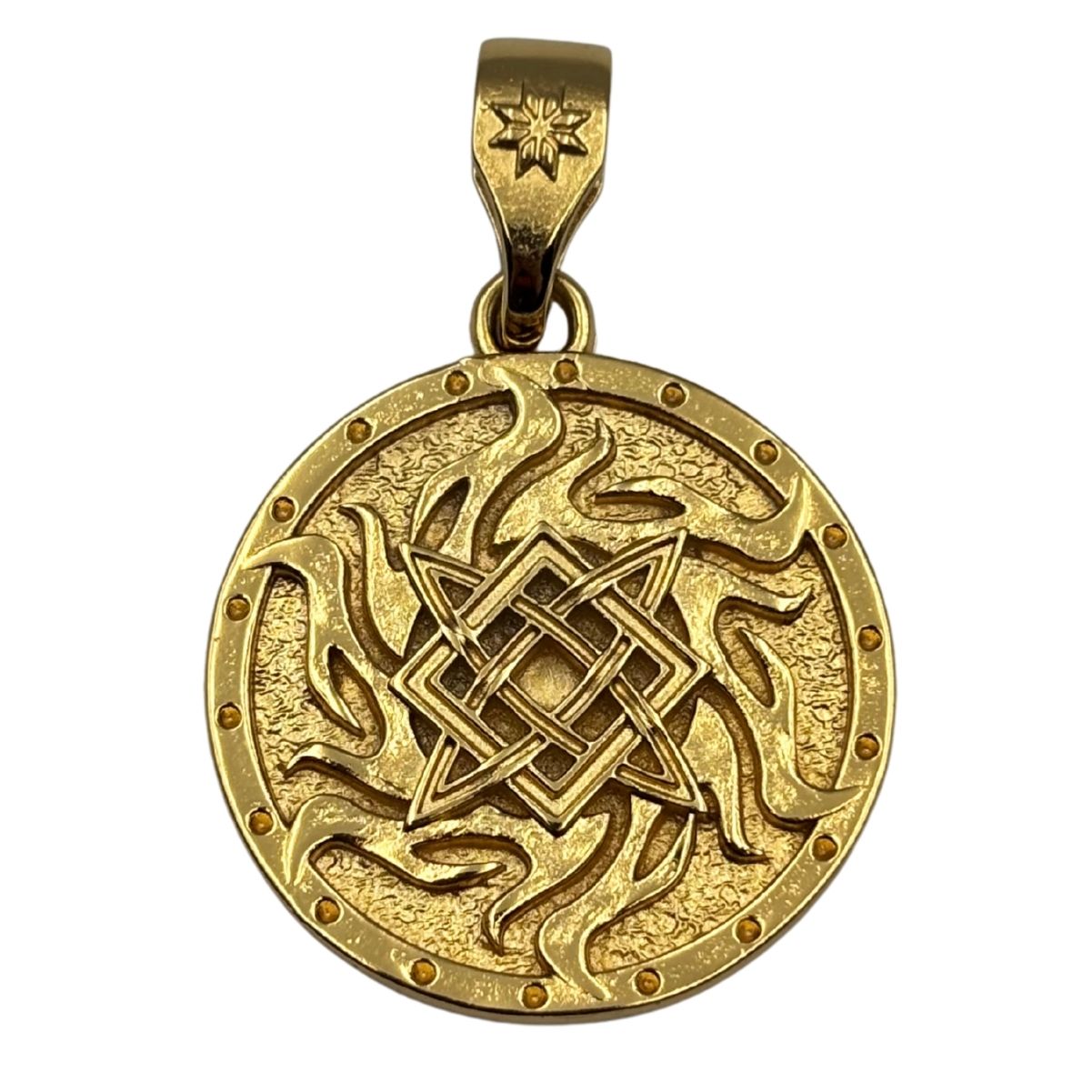 Слов'янська підвіска з символом Сварога Позолота