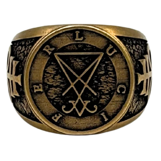 Перстень із Сигілою Люцифера 16 мм Бронза