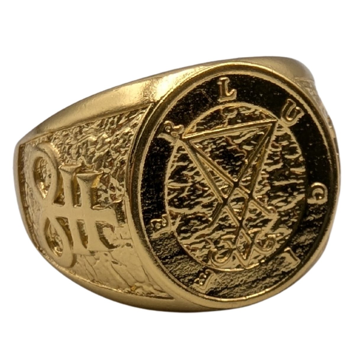 Перстень із Сигілою Люцифера 16 мм Позолота