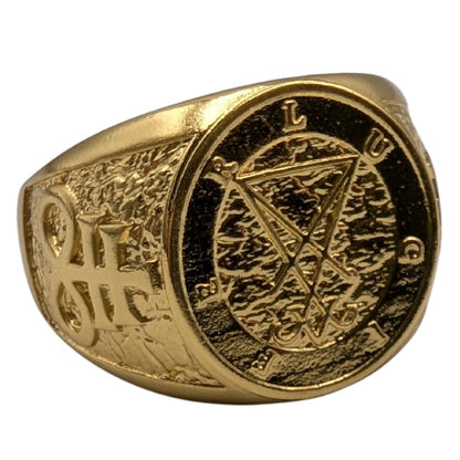 Перстень із Сигілою Люцифера 16 мм Позолота