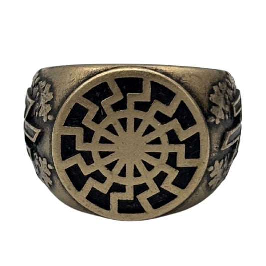 Перстень Чорне Сонце 16 мм Бронза