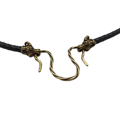 Шкіряне намисто «Козли Тора» з бронзовими застібками   