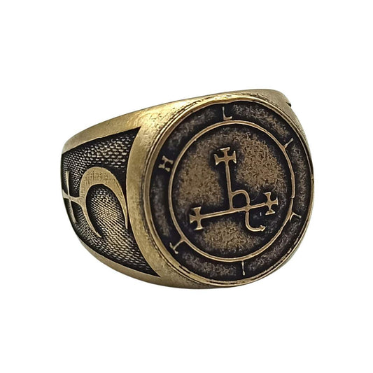 Перстень-печатка з сигілою Ліліт з бронзи 16 мм Бронза 